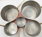 Vgc Vintage French Set 5 Copper Aluminium Saucepans 1 8 Kg 3 9 Lb 10cm-18cm