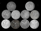 Ten  10  Morgan Silver Dollars  1878-1901  90  Silver Lot C35-1