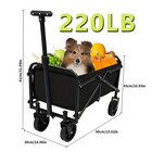 Folding Wagon Cart  220lb-550lb Heavy Duty Utility Wagon  Flat-free All-terrain