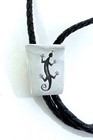Vtg Southwestern Native Sterling Silver Navajo Gecko Bolo Tie