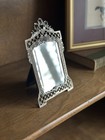 Vintage 800 Silver Ornate Vanity Table Mirror Frame Floral Easel Afram 7x4