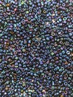 Vintage Antique Czech Glass Seed Beads Metallic Dark Blue Ab Iris 9 0 C11-25