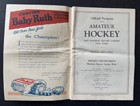 1925 Madison Square Garden Amateur Hockey Double Header Program New York Boston