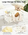 Large Quilted Floral Baby Diaper Caddy Organizer  Portable Nursery Storage Baske