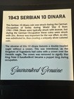 German Occupation Of Serbia Coins In Display Holder