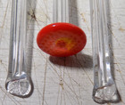 Glass Red Top Vintage 5  Long Drink Stirrer Swizzle Sticks Lot Of Three
