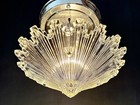 Antique 1930s 40 s Art Deco Gatsby Bursting Star Petite Ceiling Light Fixture