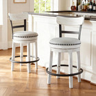 Valebeck Barstool  Rustic-industrial Counter Height Chair  360   Swivel  Wood   M