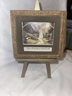 Vintage Miniature Gold Framed Picture On Wood Easel Print    