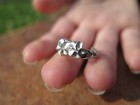 Hawaiian Jewelry Sterling Silver Scroll Ring Double Plumeria Cz Toe Ring Tr1181