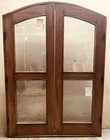 Rustic Door Solid Alder Double French Arched You Choose Size   Glass 2 Sets Trim