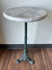 Beautiful Antique Marble   Cast-iron Side Table plant Stand 24  Tall X 12  Round