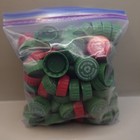 100 Green red Mixed Plastic Bottle Caps  Soda Bottle Tops For Crafts Ext 