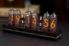 Home Decor Nixie Clock  In-14 Tubes  6 Tubes  Carbon Case  Warm Shine Of Tubes 