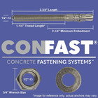 Wedge Anchor Zinc Plated 1 2 Inch X 2-3 4 Inch Concrete Anchors Box Of 25