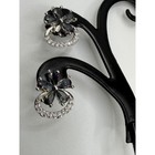 S925 Sterling Silver Floral Necklace   Earrings Set Iridescent Cz
