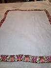 Vera Bradley Baby Blanket Lilli Bell White Plush Floral Satin Trim Pink Flowers