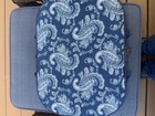 Vintage Sewing Basket Box Handles Navy Blue Wicker Paisley Top  Philippines 14x6