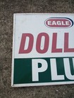 Vintage Eagle Grocery Dollar Plus Store Metal Sign Double Sided 