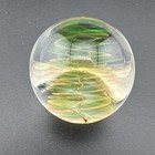 Contemporary Handmade Art Glass Marble 1 24  Secret Uv Reactive Green Glow Swirl