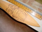 Vintage Northwest Coast Indian Carved Paddle Beaver Totem Design 37 Inch