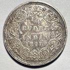 1876 British India Victoria 1 4 Quarter Rupee  Xf au Nice Original Coin 