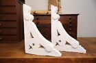 Antique Salvaged Wooden Corbels Vintage Shelf Brackets White Wood Architectural