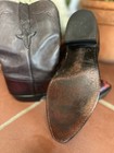Lucchese Men   s Leather Western Cowboy Boots Brown burgundy Pointed Toe 12 D