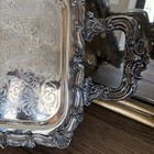 Vintage Howard Silver Co  Silver On Copper Ornate Serving Tray     26  X 11 