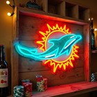 Miami Dolphins Led Neon Sign For Bar  Porch  Garage  Mancave 16 Inch