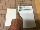 Vintage Original - Unused Hand Painted Letter Head W Mountain Water Sunset Scene