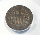 1864 Large Motto Two Cent Piece   Anacs Ef45