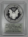 2016-w  2019   1 Silver Eagle Pcgs Pr 70 Dcam West Point Mint Hoard Letterd Edge