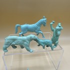 Marx Super Circus Plastic Animals Lot Of 14 Elephant Lion - Green Plastic