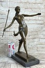Roman Goddess Diana Greek Artemis The Huntress Nude Solid Bronze Statue Figurine