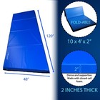 Fitmats 4-fold Blue Sky Exercise Mat - 4ft X 10ft - Thick Comfortable Foam