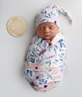 Newborn Baby Girl Receiving Blanket Swaddle Blanket Stretchy Knit Swaddle Set   