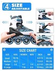 Kids Inline Skates 4 Size Adjustable With Light Up Wheels For Beginner Boy girl