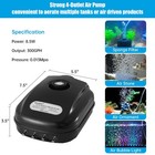 Aquarium Pump 300gph  For Up To 200 Gallon Fish Tank  Powerful Hydroponic Aer   