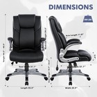  High Back Executive Office Chair - Padded Leather Ergonomic Set Of 1 Black