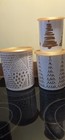 New Tupperware Christmas Canister Set Of 3    white   Gold