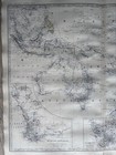 1865 Australia New Zealand Oceania Large Hand Coloured Antique Map By Johnston