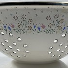 Vintage Enamel Colander By The Cook s Bazaar White With Floral Gold Trim Handle
