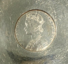 Queen Victoria 1888 Sterling Silver Dish Indian 1 Rupee Coin Pakistani 94 Silver