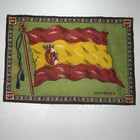 2 Antique Tobacco Flannel Felt Flags Spain Bulgaria 10 5x7 5    Vintage Rug C1910s