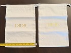 Dior White Drawstring Shoe Dust Bags Designer Logo Dustbag Set Of 2    12   x9   