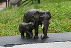 Superb Large Antique Austrian Vienna Cold Painted Bronze Figure Of Elephants