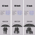 Baraida 54 62 68 72 Inch Large Golf Umbrella Windproof Auto Open For Rain