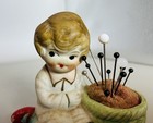 Adorable 1950 s Japan Miniature Bisque Figurine Pin Cushion