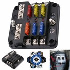 6 Way Car Boot Rv Power Distribution 12-24v Blade Fuse Holder Box Block Panel